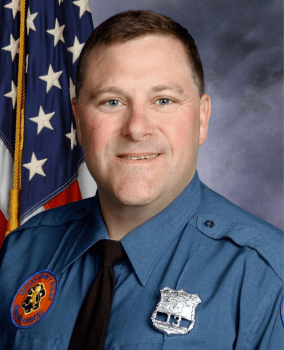 Headshot of Brian Abbondandelo, the Nassau County police officer who is being honored on Garden Street after his passing. 